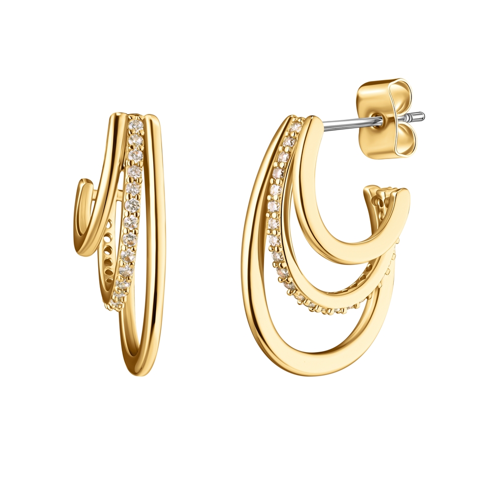Chic Gold Plated Hoop Earrings